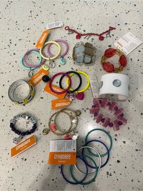 New girls Gymboree Pastel Charm Bangle Set in Mint, Lavender bundle